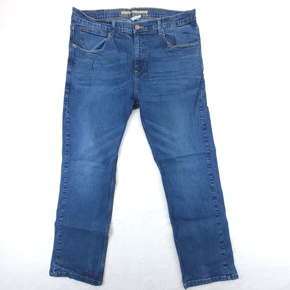 Paco Rabanne Jeans Mens 36x36 (Actual 34x27) Dark Blue Cotton Denim Straight